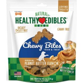 Nylabone Natural Healthy Edibles Peanut Butter Chewy Bites Dog Treats - 6 oz