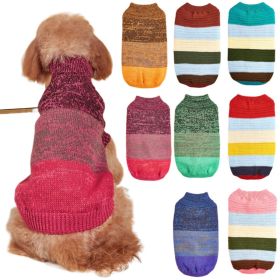 Horizontal Two-Legged Pet Warm Knit Striped Color Knit (Type: BrownXXL)