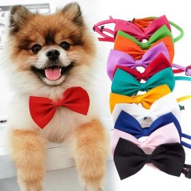 Dogs Accessories Pet Kawaii Dog Cat Necklace Adjustable Strap for Cat Collar Pet Dog Bow Tie Puppy Bow Ties Dog Pet Supplies (Color: Wine Red)