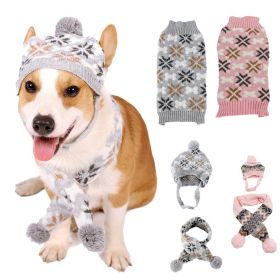 Autumn-Winter Vintage Jacquard Dress for Pet Dogs (Type: Gray sweaterL)