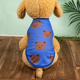 Pet Clothes; Summer New Pet Dog Clothes Thin Vest Bird's Eye Printing; Pet Clothes For Dogs And Cats (Color: Blue, size: XXL)