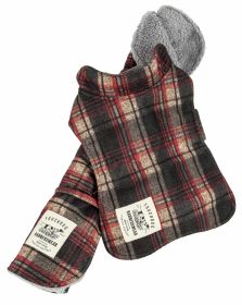 Touchdog 2-In-1 Tartan Plaided Dog Jacket With Matching Reversible Dog Mat (Color: Red, size: small)